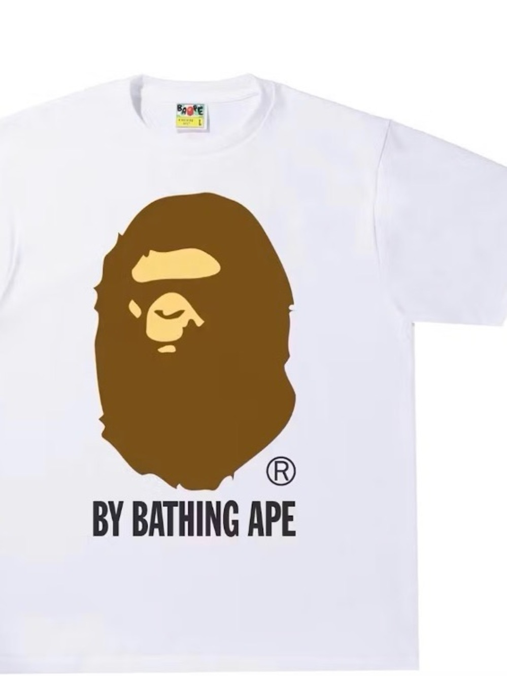 Bape White T-Shirt with Brown Ape Head